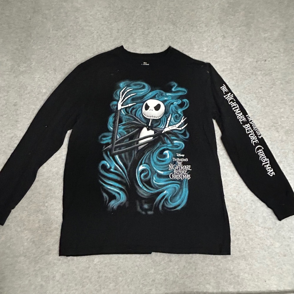 Disney Tim Burtons The Nightmare Before Christmas‎ Jack Skellington LS Shirt L